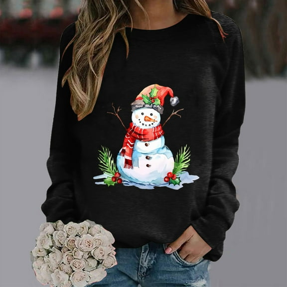 WXLWZYWL Oversized Sweatshirts for Women Long Sleeve Crewneck Pullover Xmas 3D Graphic Ugly Sweater Santa Shirts Funny Gifts