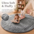 thumbnail image 5 of SANMADROLA Soft Modern Shaggy Area Rug, 4' x 4', Non-Slip Plush Fluffy Furry Carpet, 5 of 9