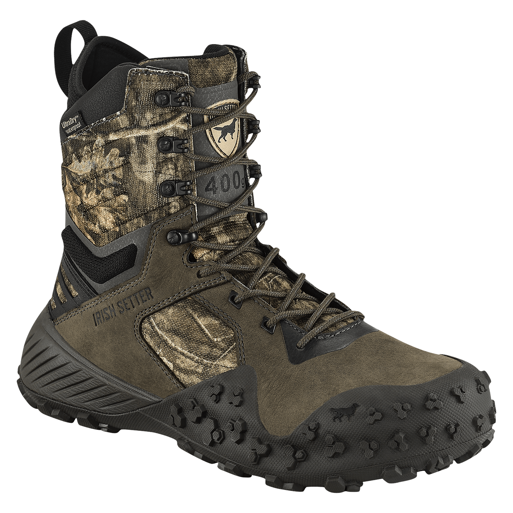 Irish Setter VaprTrek Insulated Waterproof Hunting Boots for Men – Mossy Oak Country Roots – 11W