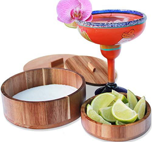 1 recipe card Set of 2 glasses 1 package of margarita rimming salt Yucatan Margarita Glasses with Lime Rimming Salt and Margarita Recipe Card