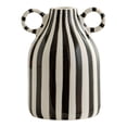 thumbnail image 1 of jifeng Decorative Flower Vase Ceramic Vase with Handle for Farmhouse Party Tabletop black, 1 of 9