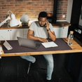 thumbnail image 3 of Cacoy 120x40cm Leather Extended Mouse Pad Long Desk Blotter Pad (Brown), 3 of 5