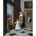 thumbnail image 2 of Jacob Ochtervelt 15x18 Black Ornate Wood Framed Double Matted Museum Art Print Titled - A Nurse and a Child in an Elegant Foyer (1663), 2 of 5