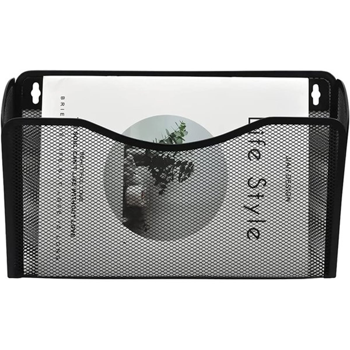 Casewin Mesh File Holder Wall Organizer,3 Pockets Hanging File Organizers,Wall Mounted Paper Organizer Holders Wall Bins for Office and Home, Black