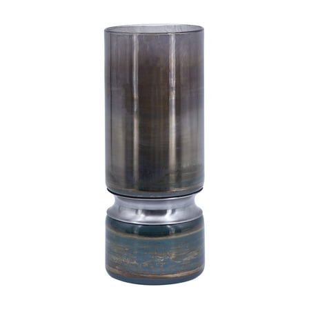 A&B Home Stellar Glass Vase - 5"Dia. x 13"H - Blue/Black