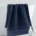 thumbnail image 6 of Beautynvta Bath Towels for Bathroom, Solid Color Cotton Bath Towel, Soft Absorbent Thickened Bath Towels for Bathroom, Travel, Camp, Hotel, and Spa, 39.4''x19.7'', Blue, 6 of 6