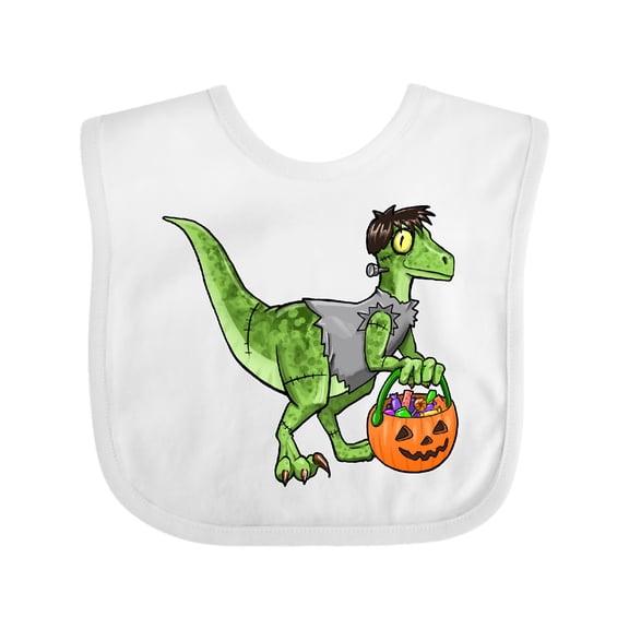 Inktastic Trick or Treat Franken-Raptor Boys or Girls Baby Bib