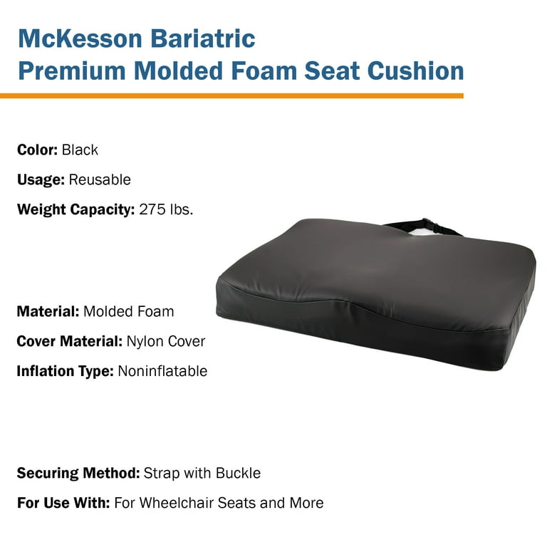 McKesson Foam / Gel Seat Cushion 18 x 16 x 3 For Wheelchair Seats