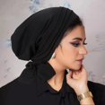 thumbnail image 2 of CSChome Women Hat Women Head Wrap Solid Color Elastic Non-slip Floppy One Size Thread Head Protection Ethnic Chemotherapy Patients Hat Headwear, 2 of 7