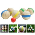 thumbnail image 1 of DEBGFS 1 Set French Style Bocce Game Wood Balls for Children Summer Activities 2.8in, 1 of 8