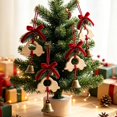 thumbnail image 6 of Qjidjing Christmas Tree Ornaments, Xmas Hanging Wind Chime Pendants with Red Bow, for Xmas Tree, Front Door, Car Interior Decor, 6 of 6