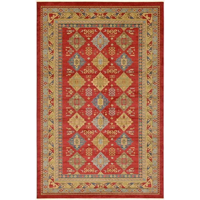 Unique Loom Sahand Geometric Vintage Rug 10' 6 x 16' 5 Rectangle Red/Tan