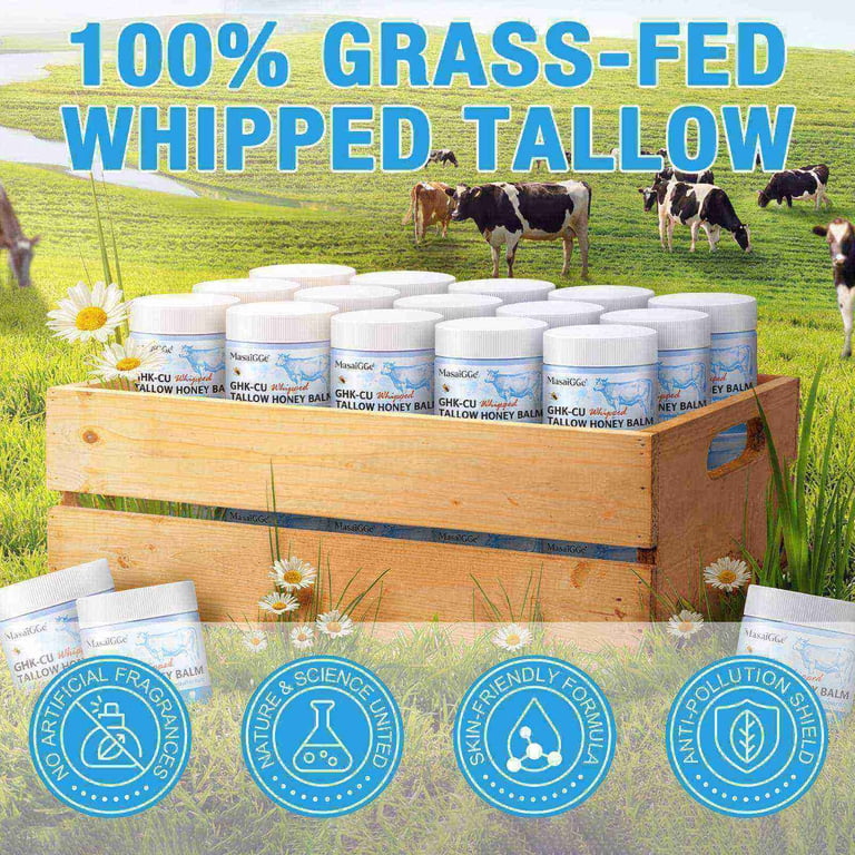 ghk cu beef tallow GHK-CU Whipped Honey Balm with Methylene Blue – Holicow Powered by GHK Nivexis GHK-Cu Copper Peptide Tallow