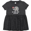 thumbnail image 3 of Inktastic Great Aunt Loves Me Elephant Girls Baby Dress, 3 of 5