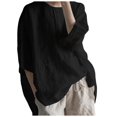 thumbnail image 1 of Gibobby Blusa Casual Para Mujer Cuello de algodón femenino de espalda Minimalista Fork Pullover T - Camisa Round Casual Women's Blouse（Negro， S), 1 of 3