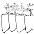 thumbnail image 2 of Gustave Christmas Stocking Holders Hangers Set of 4 Non-Slip Metal Snowman Snowflake Elk Xmas Tree Stocking Holder Hooks for Mantel Fireplace Decorations - Silver, 2 of 8