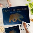 thumbnail image 2 of Lantern Press 1000 Piece Jigsaw Puzzle, Blue Ridge, Georgia, Enjoy the Night Life, Bear and Night Sky, 2 of 5
