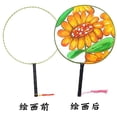 thumbnail image 4 of 10/30/50pcs Hand Silk-Cloth Fan 24cm Blank Tuan Fan Diy Painting Fan Silk Cloth Fan Wooden Handle Round Fan, 4 of 7