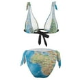 2024 Sexy World Map Bikini Set Country Map Art Bikini Swimsuit Push Up