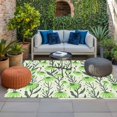 thumbnail image 2 of Green Flowers Outdoor Rug for Patio/Deck/Porch, Non-Slip Large Area Rug 5 x 8 Ft, Daisies Plant Leaf Abstract Monochrome Indoor Outdoor Rugs Washable Area Rugs, Reversible Camping Rug Carpet Runner, 2 of 8