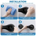 thumbnail image 3 of 2Pack Shower Grab Handles No Drilling Shower Handle With Suction Cup, Grab Bars for Seniors, Portable Bath Handle For Bathtub Shower Toilet Hook Carries 20kg Handle Carries 100kg（Black）, 3 of 7