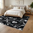 thumbnail image 3 of ODIKA 6'x9' Washable Area Rug Gothic Streetwear Pixel Cross Dorm Guys Men Skull Beast Graphic Playful for Queen Size Bedroom, Under Bed, Master Suite, Easy Care, Non-Shedding, 3 of 7