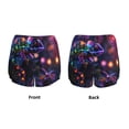 thumbnail image 3 of Vsdgher Glowing Chameleon Fantasy Art Athletic Shorts for Women, Women's Running Double Layer Shorts, High Waisted Yoga Shorts, Workout Athletic Shorts-Small, 3 of 7