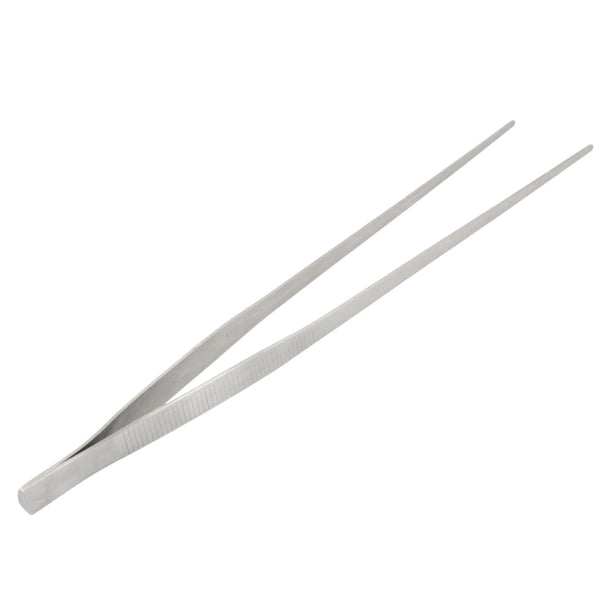 Herramienta práctica de pinzas rectas de acero inoxidable para plantas acuáticas de acuarios, tono plateado, 38 cm de largo