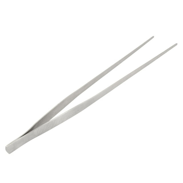 Herramienta práctica de pinzas rectas de acero inoxidable para plantas acuáticas de acuarios, tono plateado, 38 cm de largo
