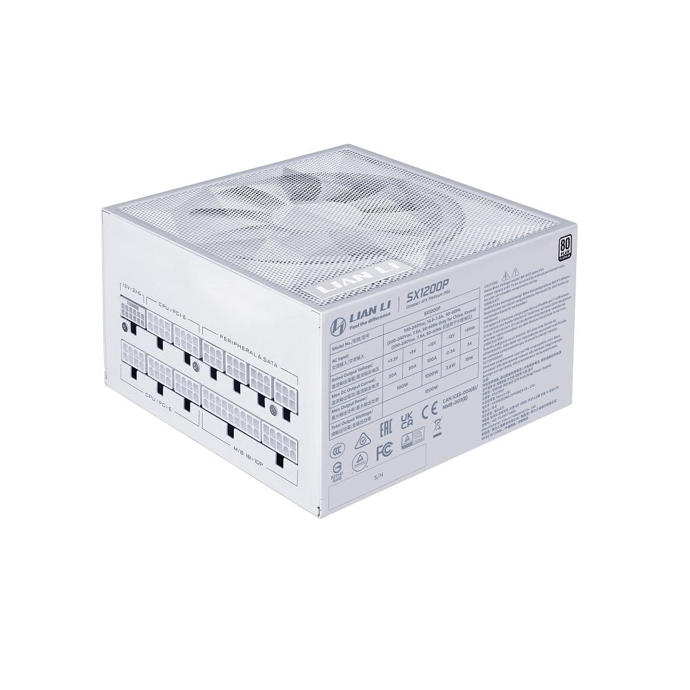 Lian Li SX1200P.W SX Platinum 1200W 80 Plus Platinum Fully Modular ATX 3.1 Power Supply White
