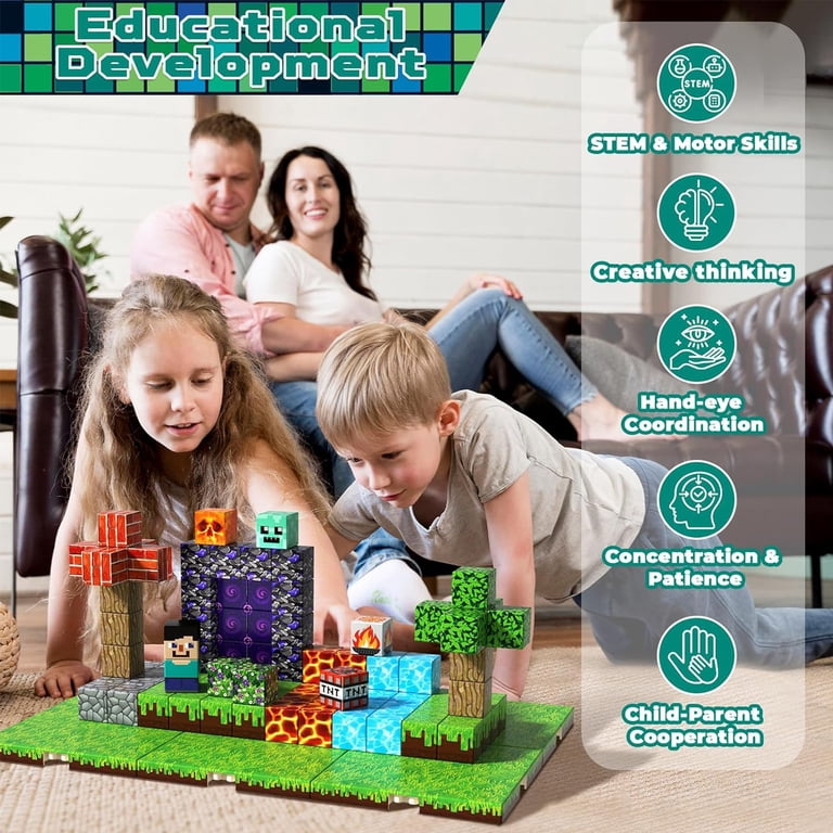Annexfun, Magnetic Building Blocks, 150Pcs, STEM sensory toy for