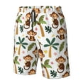 thumbnail image 5 of Kdxio Monkeys Swinging from Palms Pattern Mens Casual Shorts - Drawstring Summer Beach Sports Shorts for Men, 5 of 9