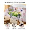 thumbnail image 4 of Watercolor Floral Truck Couch Cover, Spring Garden Butterflies Pink Plaid Sofa Cover Blanket for 3 Cushion Couch, Sectional Sofa Slipcover Furniture Protector for Living Room Bedroom 71''x134'', 4 of 9