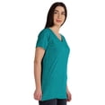 thumbnail image 2 of Inkmeso Basic V-neck Jersey T-shirt Short Sleeve Long Length Tee Workout Top For Womens, 2 of 8