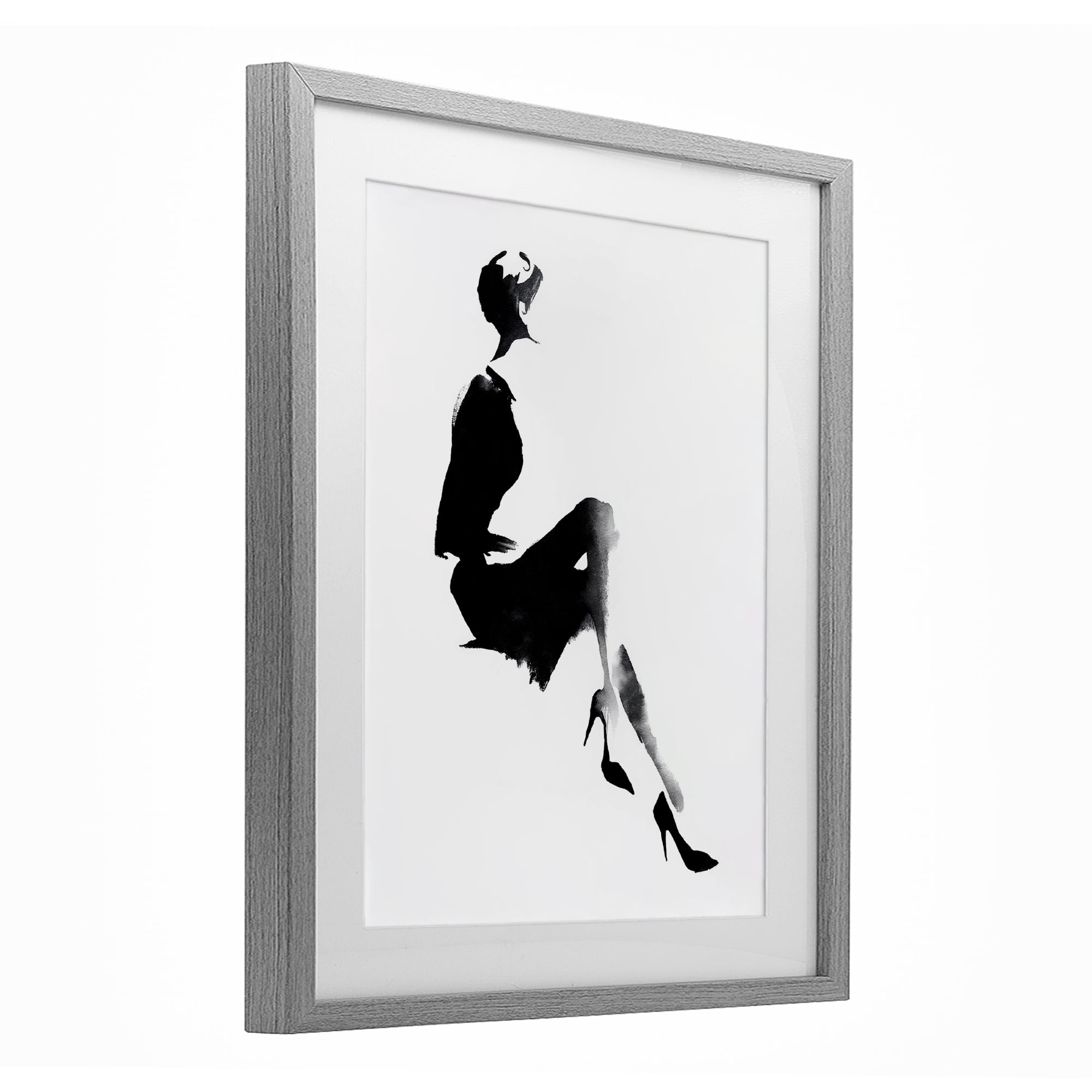 Stupell Industries Chic Silhouette Noir Gray Framed Print Under Glass, design by Svetlana Aleynikova