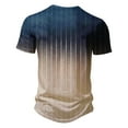 thumbnail image 3 of DDAPJ pyju Big and Tall T-shirts for Men Gradient Color Striped Button Front Short Sleeve Henley Shirt Lightweight Collarless Golf Shirts Summer Casual Workout Tee Clearance Sale Khaki S, 3 of 4