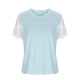 thumbnail image 3 of Fiudx Liquidación de Ahorros de Verano Camiseta Lisa de Moda para Mujer, Blusa de Manga Corta con Encaje, Tops Informales con Cuello Redondo, 3 of 5