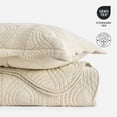 thumbnail image 4 of EVERGRACE 100% Cotton Scallop Quilt Set, Queen Size 3 Piece Set  Lightweight Bedspread with 2 Shams, Soft Prewashed Matelasse Coverlet for Cozy and Elegant Bedding, Flax Beige, 4 of 8