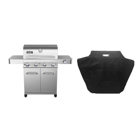 Monument Grills 17842 Stainless Steel 4 Burner Propane Gas Grill with (Best Cheap Propane Grill)