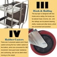 thumbnail image 7 of 3 Tiers Stainless Steel Janitor Cart Commercial Hotels Room Cleaning Push Cart Tools Multifunctional Housekeeping Trolley Work Cart with Cloth Bag, 7 of 7