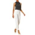 thumbnail image 2 of INSPIRE CHIC Blouse Décontractée Sans Manches à Col Montant à Volants pour Femmes Gris Foncé S, 2 of 6