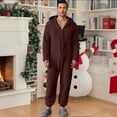 thumbnail image 4 of Mgmyaa Men's Union Suits Hooded Jumpsuit Pajama One-Piece Full Coverage Sleepwear Warm Indoor Loungewear, 4 of 5