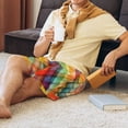thumbnail image 2 of Daiia Abstract Watercolors Tartan Mens Woven Stretch Pajama Short,Short Pajama Pants-X-Large, 2 of 7