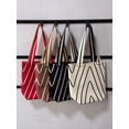 thumbnail image 2 of Granjero Gordo Bolso de mano tejido y bolsas de cosméticos, bolso de mano tejido elegante de playa de verano, bolso de hombro de 7,87 x 0,78 x 11,81 pulgadas (rojo), 2 of 5