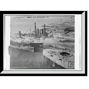 Historic Framed Print, Fitting - out wharf - N.Y. Shipbuilding Co., 17-7/8" x 21-7/8"
