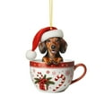 thumbnail image 4 of 5 Pack Sausage Dog Ornaments, 3.1 inch, 2D Acrylic Flat Doxie Pendant, Funny Wiener Dog Christmas Tree Decor, Puppy Animal Charm, Pet Owner Souvenir, Multicolor, Acrylic, 4 of 8