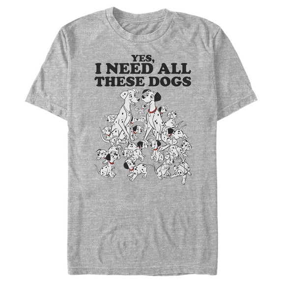 Men's One Hundred and One Dalmatians Need These Dogs Graphic Tee Athletic Heather Medium