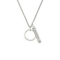 thumbnail image 2 of Delight Jewelry Silvertone Large Karma Ring Silvertone Guardian Angel Bar Charm Necklace, 23", 2 of 4