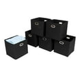 thumbnail image 6 of Foldable Fabric Storage Bins Set of 6 Cubby Cubes with Handles Polyester & Fiberboard Storage Box, 6 of 10