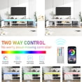 thumbnail image 2 of LED TV Stand for up to 85" TVs with Charnging Station, 73" Large Entertainment Center Console Table Gaming Soundbar Shelf with 2 Storage Cabinets, Marble White, 2 of 8